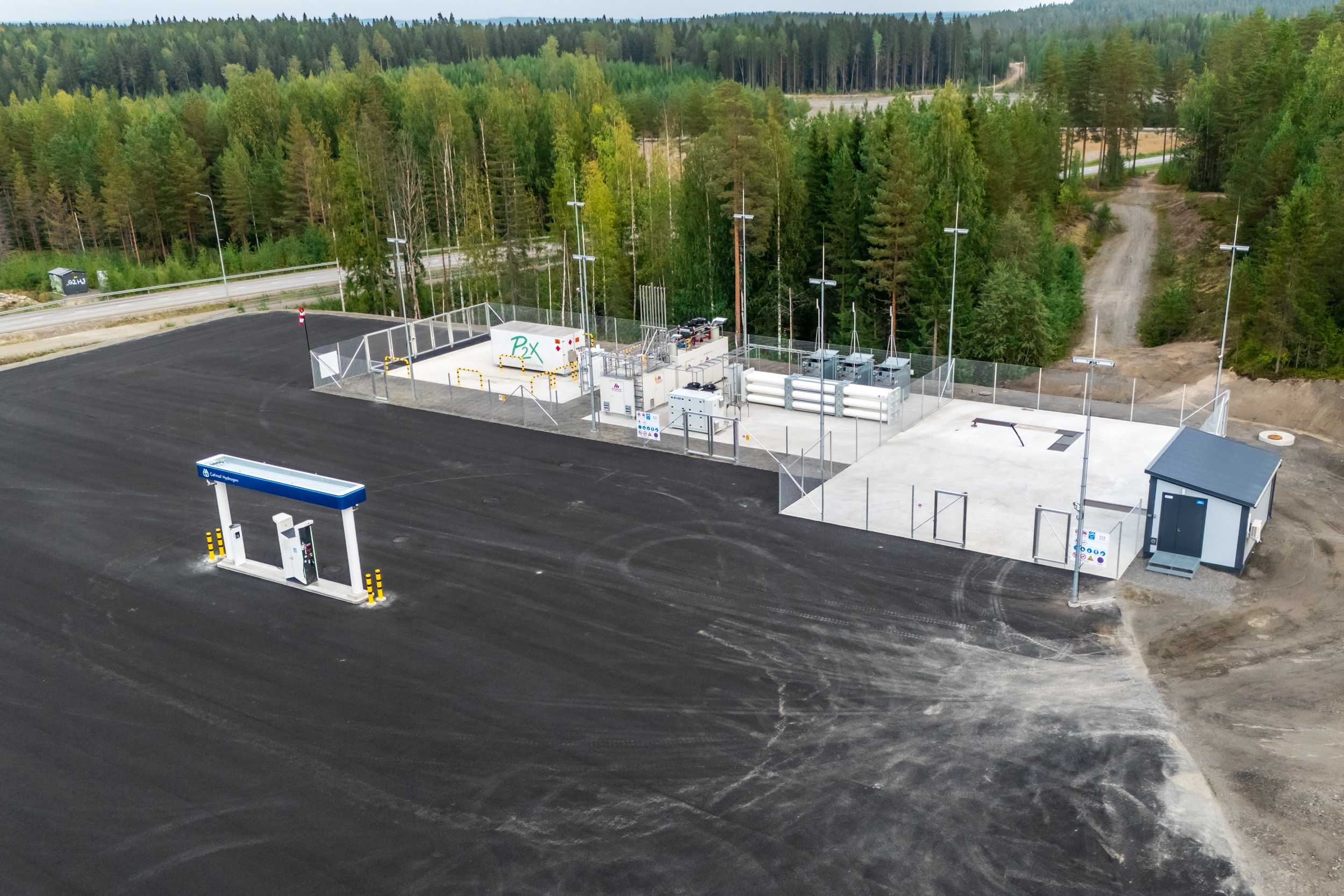 Drone picture of the Hydrogen Refueling Station